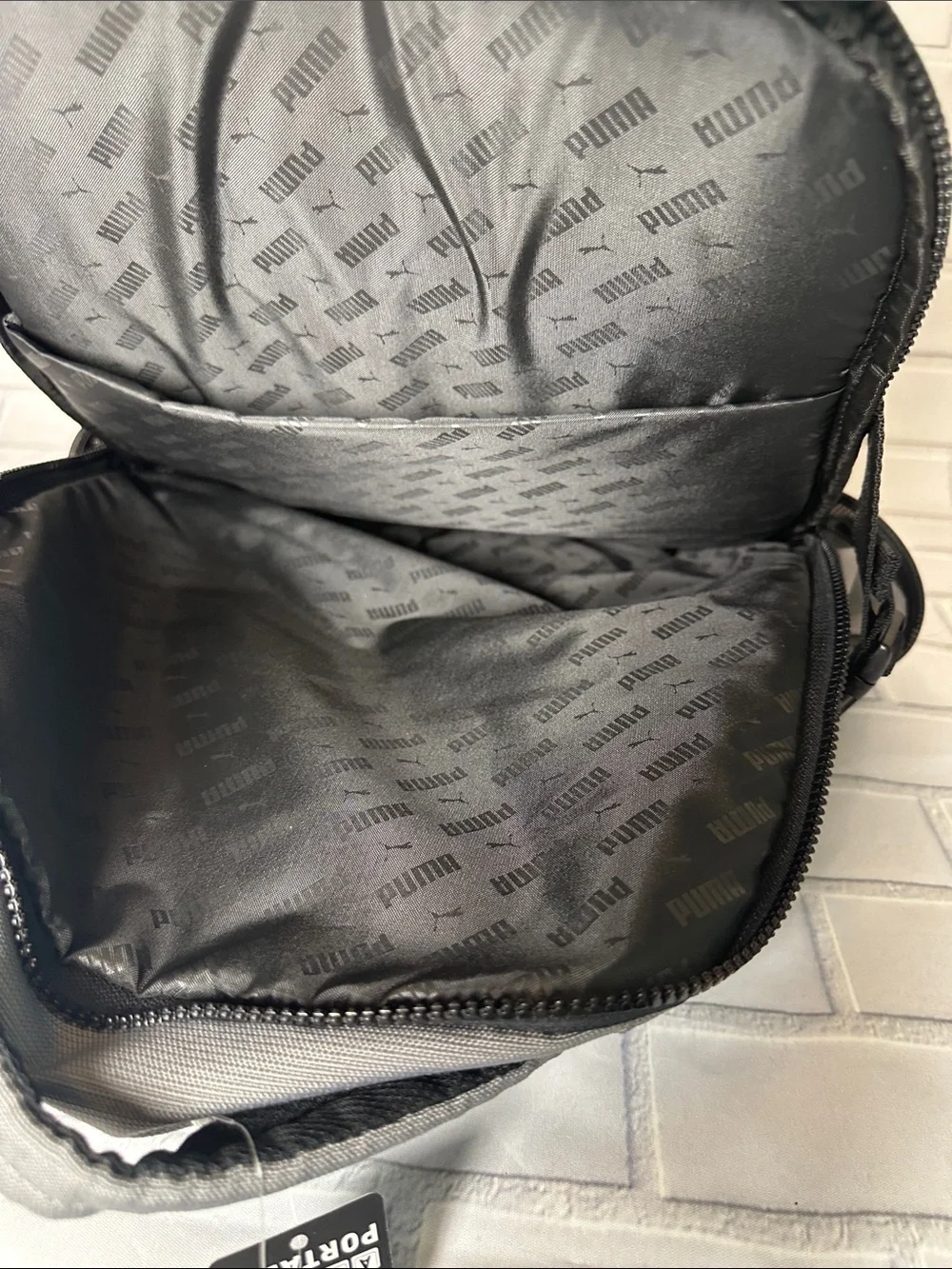 NWT Puma Large Gray and Black Backpack with Multiple Compartments